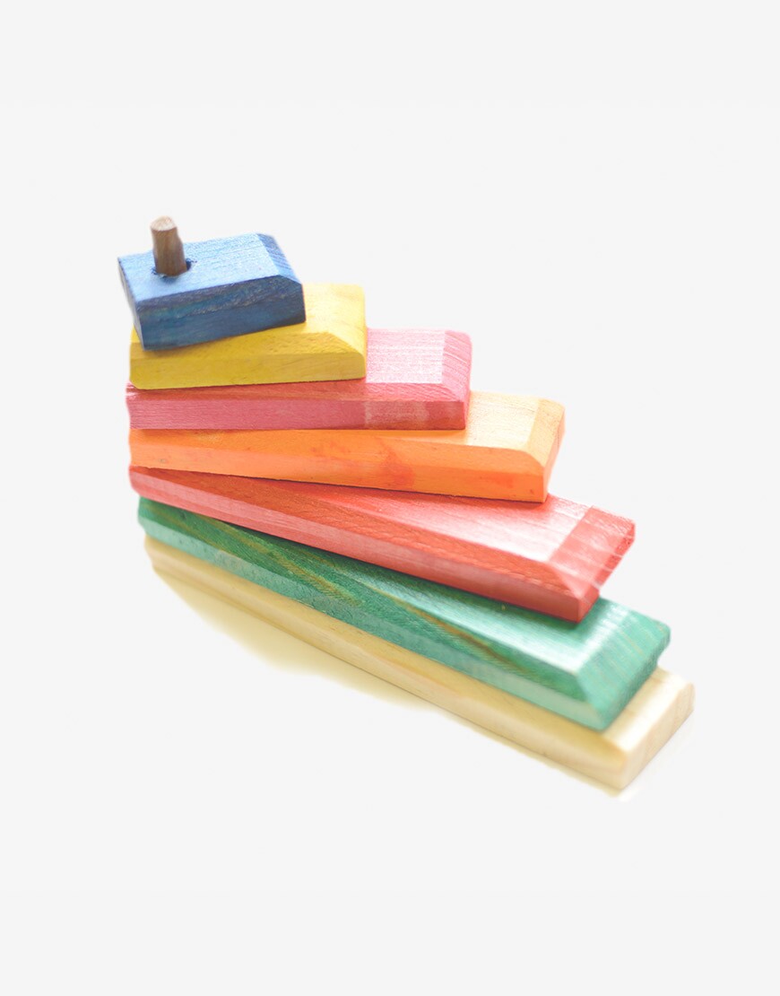 Tree-Toy-Template-Rectangle-Stacker Rectangle Colored Stacker - Image 1